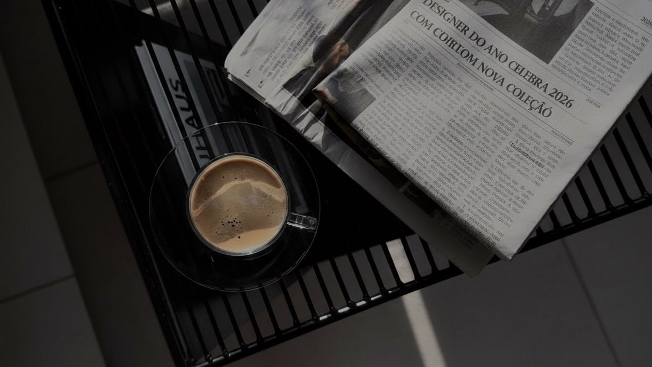 Aufgeschlagene Tageszeitungen neben einer Tasse Kaffee auf einem Tisch